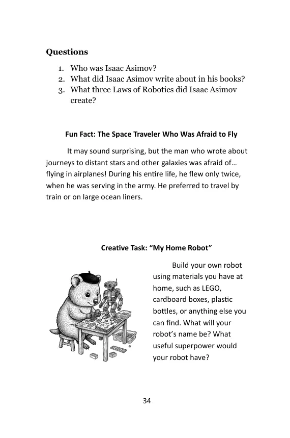 Questions, fun facts and a hands-on activity after every hero