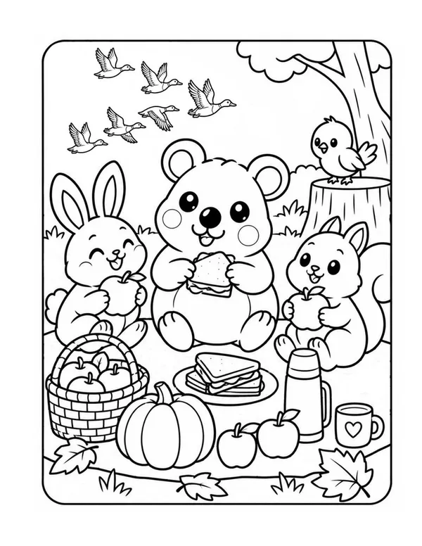 Cute animals to color — squirrel, bunny, hedgehog and more